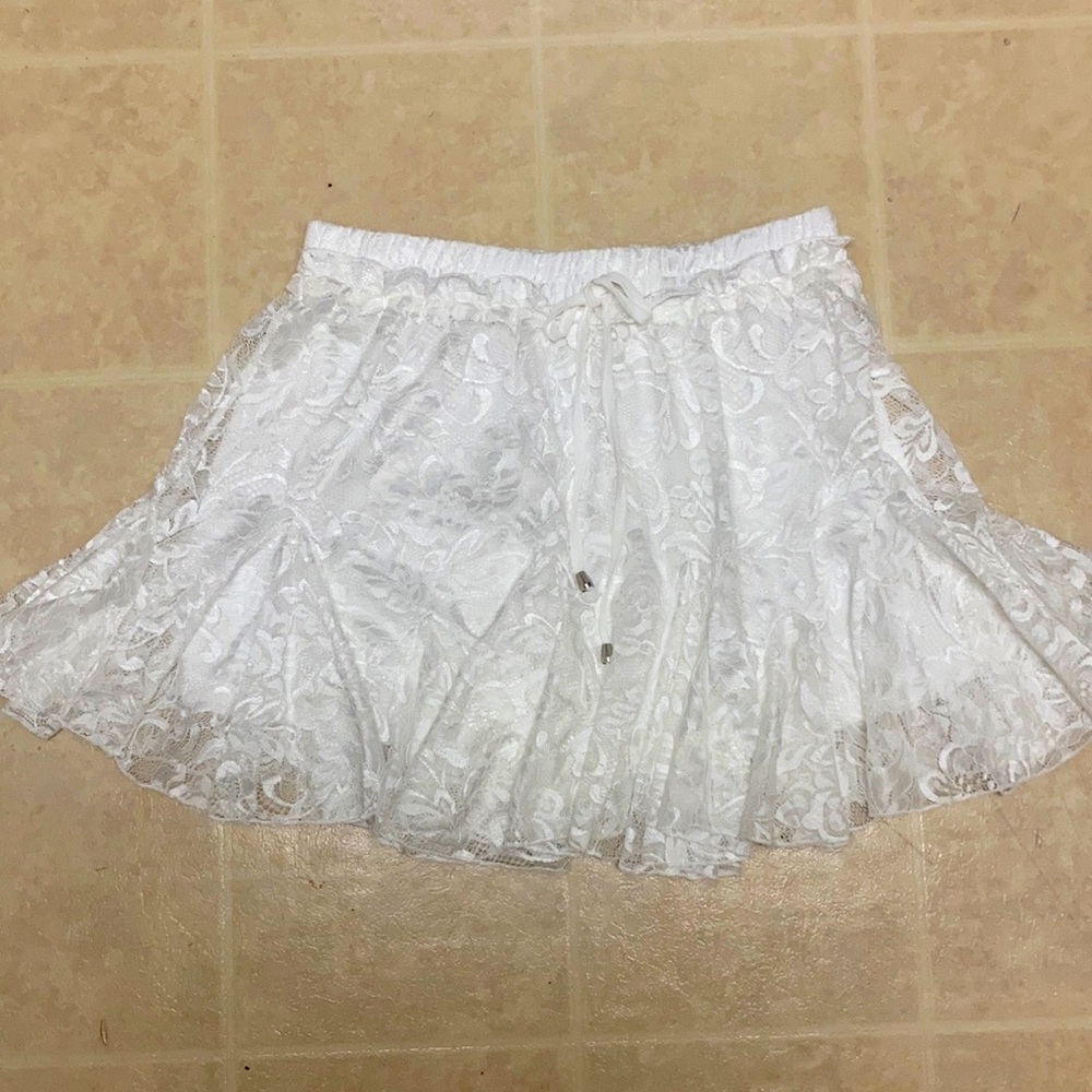 White Lace A-Line Skort